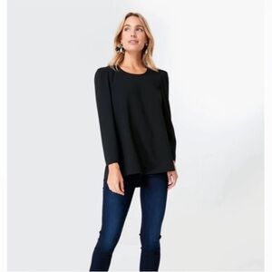 Pomander Place by Tuckernuck Black Bedford Top Size L Career Blouse NWT
